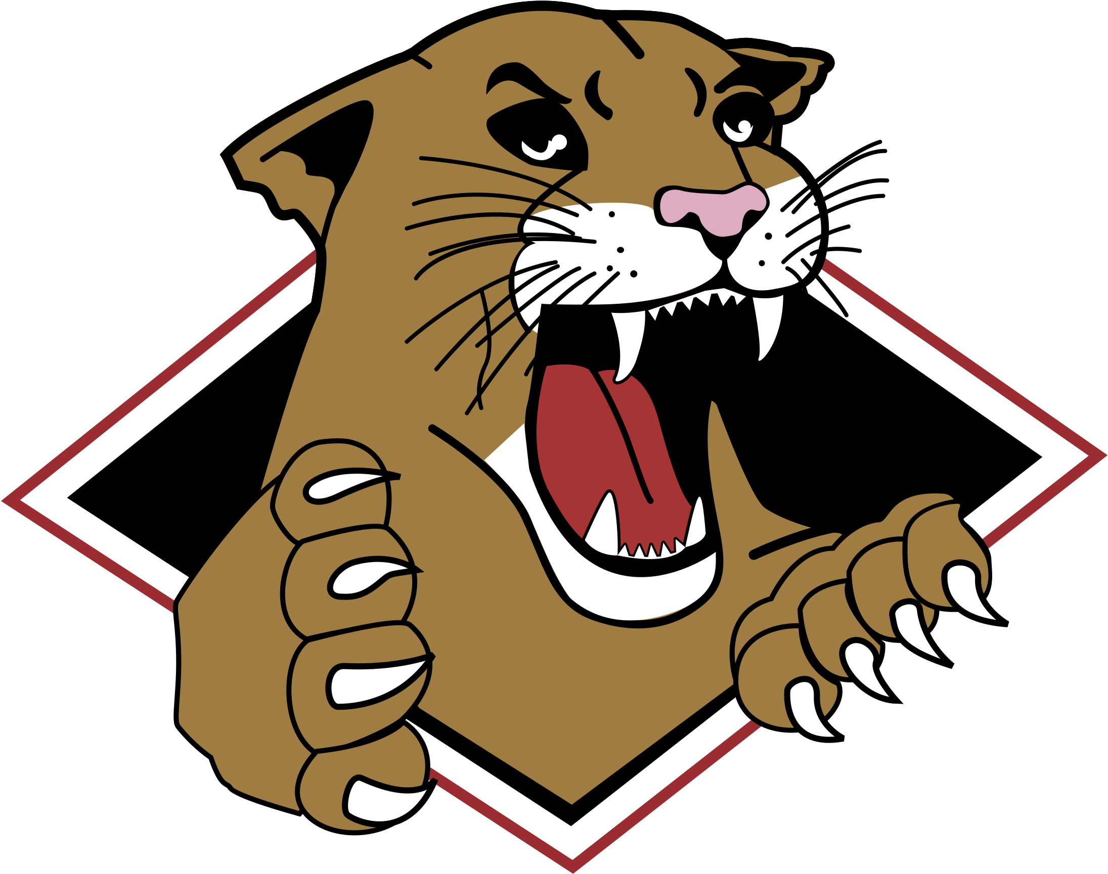 Pricne George Cougars Logo Logo Black And White - Williams Middle Magnet School Mascot (2400x2400)
