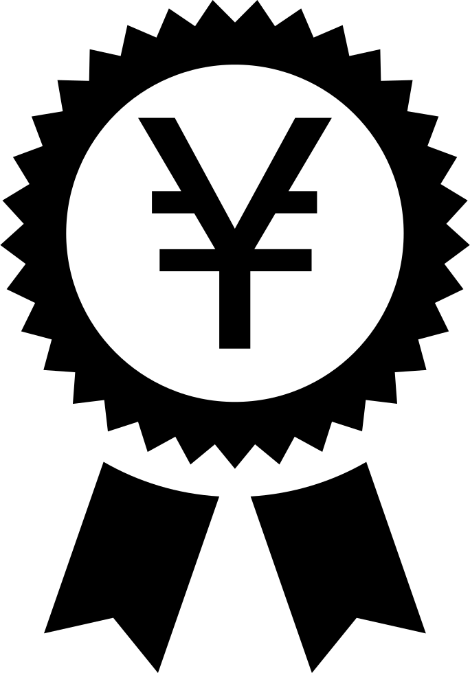 Yen Symbol In A Circular Pennant With Ribbon Comments - Ge Fqromf Reverse Osmosis Membrane (684x980)