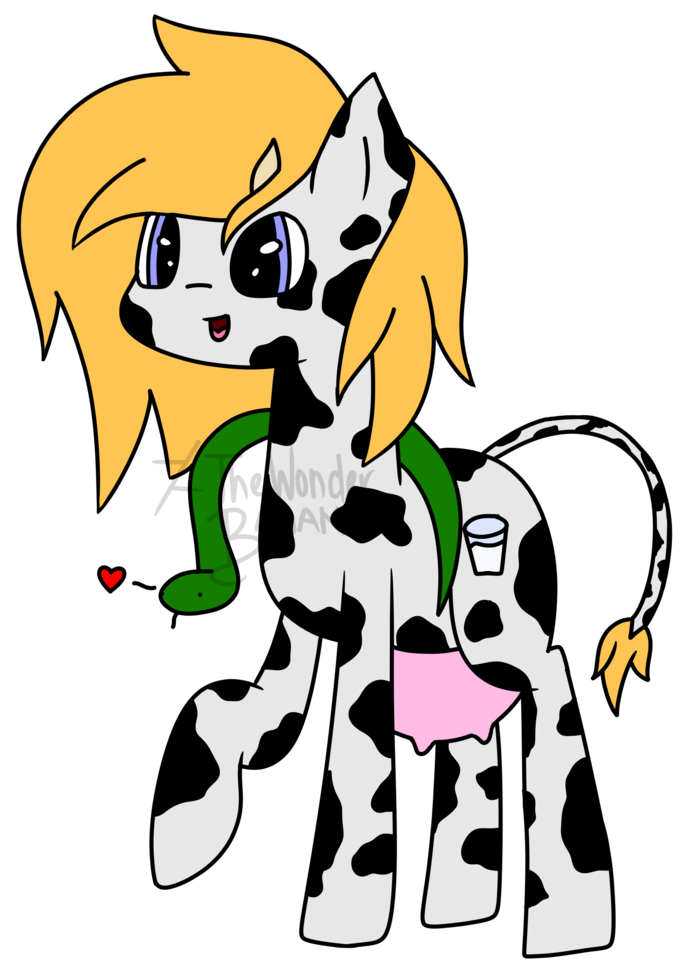 Vinylmelody, Cow Pony, Heart, Oc, Oc Only, Raised Hoof, - Cartoon (780x1024)