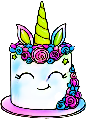 Report Abuse - Draw So Cute Unicorn Cake (384x500)