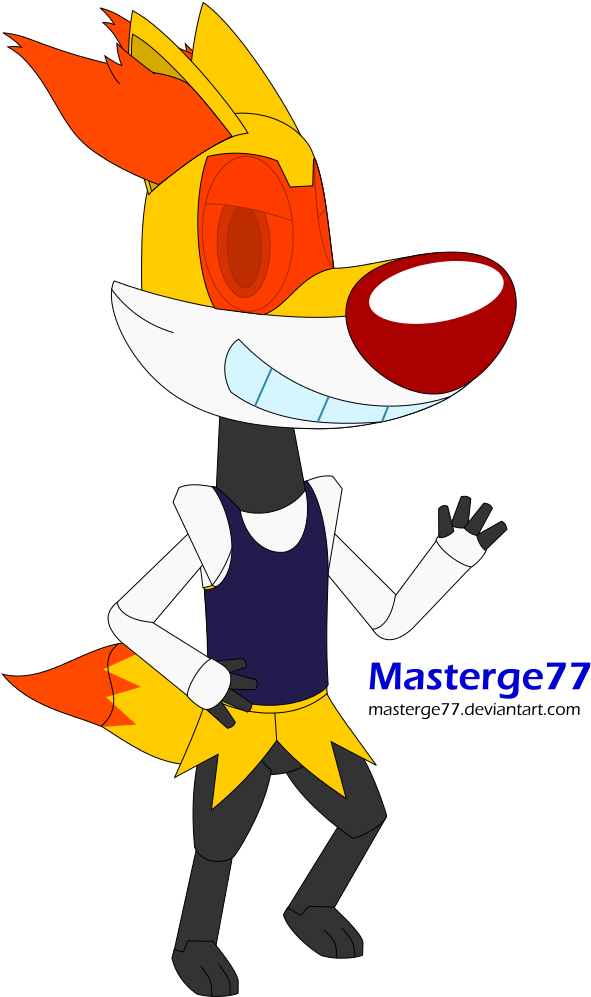 Amy The Robot Braixen By Masterge77 - Cartoon (620x1017)