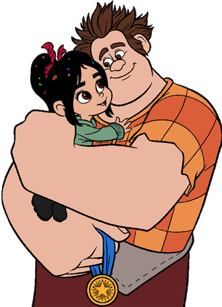 Wreck Clipart King Duncan - Wreck It Ralph And Vanellope Hugging (450x621)