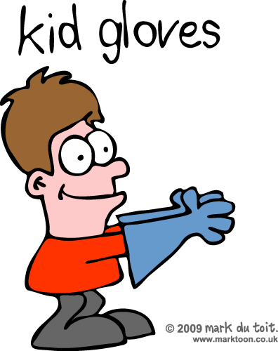 Boy Wearing K - Gloves Clip Art (396x500)