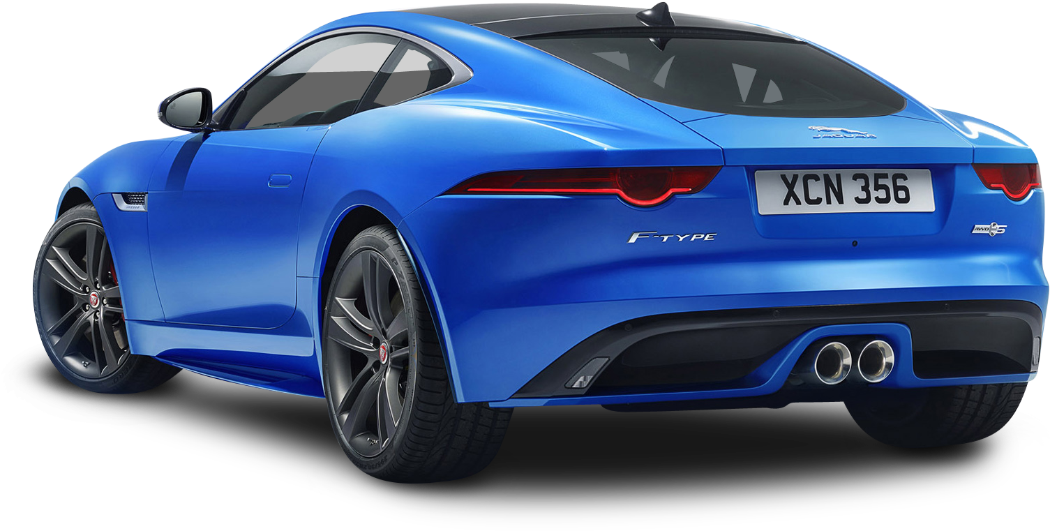 Blue Jaguar F Type Back View Car Png Image - Jaguar F Type British Edition (1596x868)