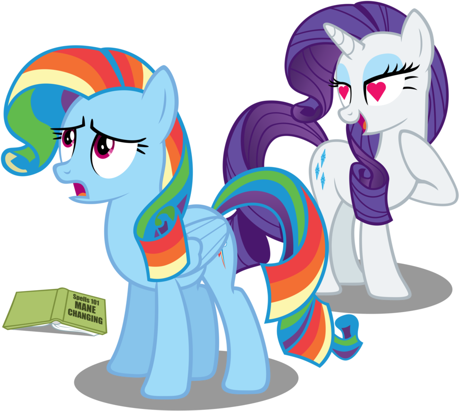 Spells 101 Mane Changing Rarity Rainbow Dash Pinkie - Rainbow Dash Rarity Mane (943x848)
