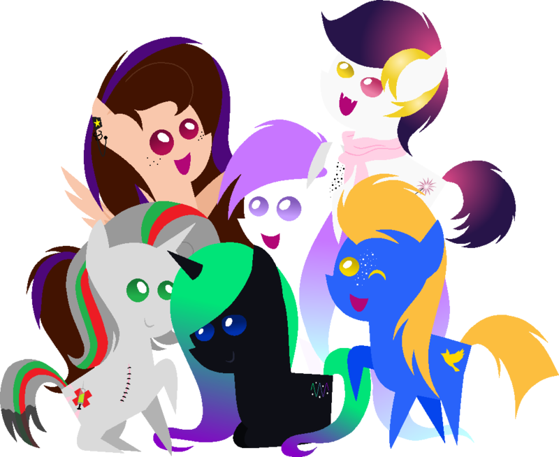 Chibi Mane 6 By Bluerainipony - Mlp Chibi Mane 6 Base (800x654)