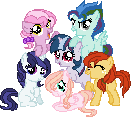 Mane Six Kids ~redone By Cookie-dolls - Cartoon (423x377)