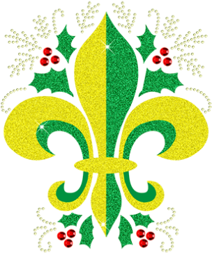 Fleur De Lis With Little Green Leaves With Bells With - Illustration (415x415)
