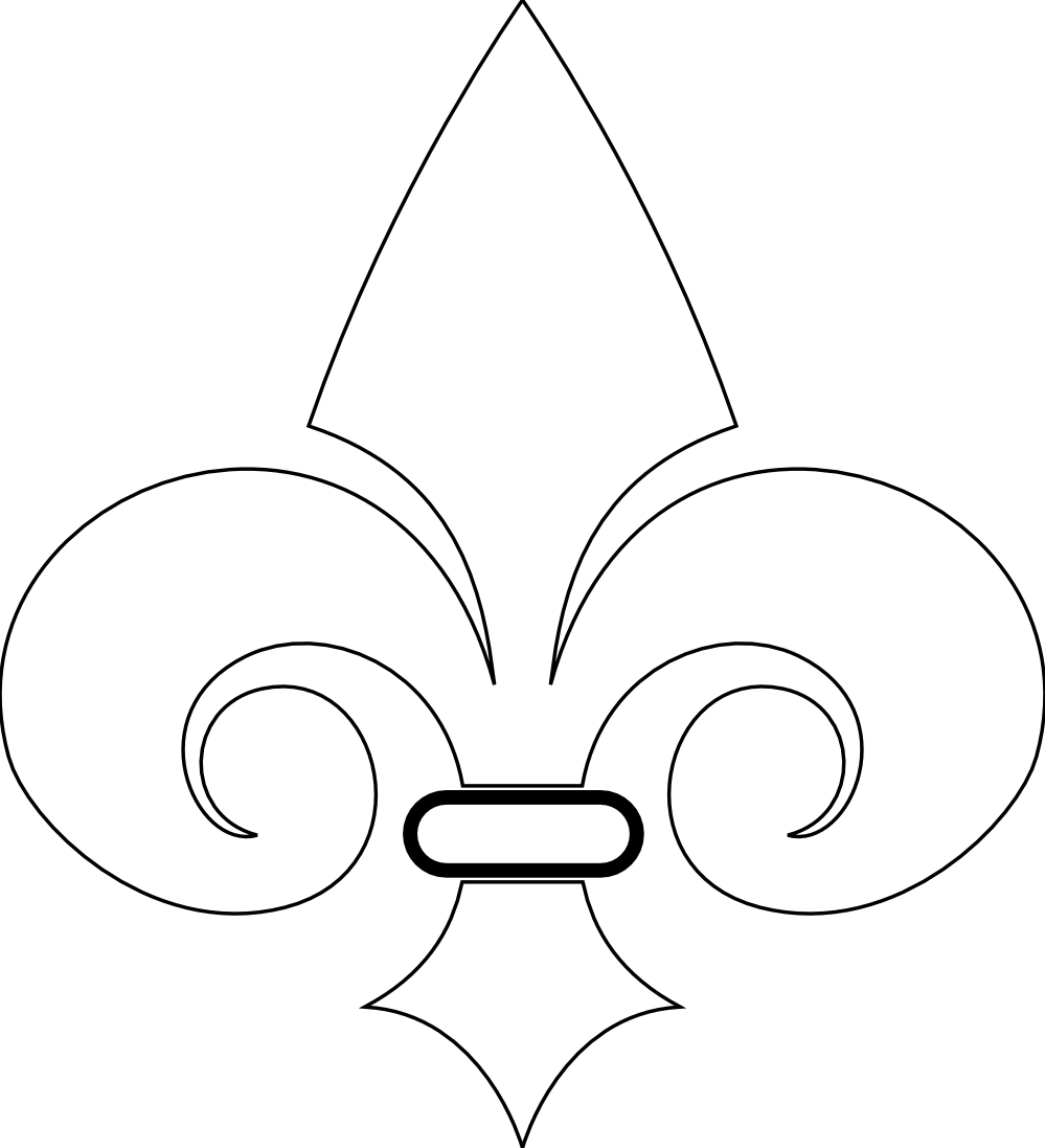 Trendy Fleur De Lis Black White Line Art Tattoo Sample - White Fleur De Li (999x1097)