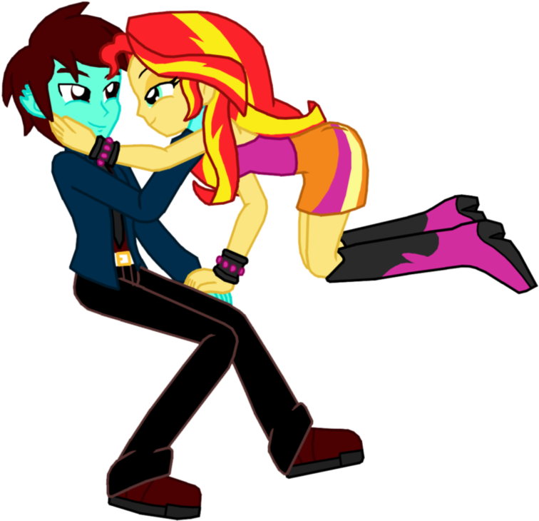 Ryan Cooper & Sunset Shimmer - Cartoon (1007x793)