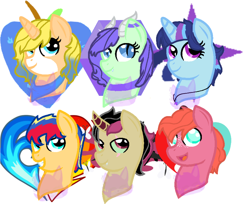 Mane Six Mlp Next Gen Headshots By Paintcute - Cartoon (875x790)
