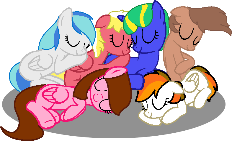 Sleeping My Mane 6 By Twittershy - Cartoon (870x585)