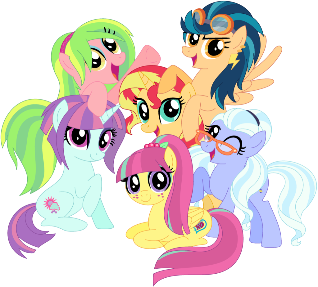 Alternate Universe, Artist - Twilight Sparkle Sunset Shimmer Applejack Rainbow Dash (1024x925)