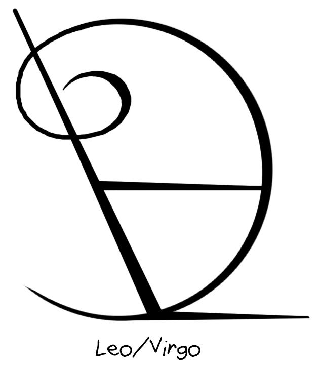 “leo/virgo” Zodiac Sigil - Line Art (750x750)