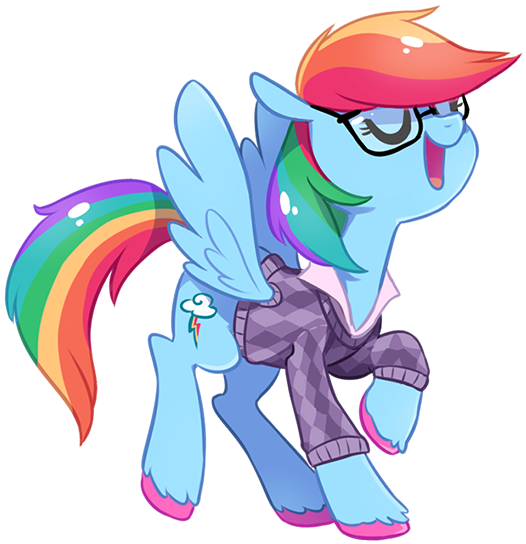 Rainbow Dash Always Dresses In Style By - Rainbow Dash Nerd (560x581)