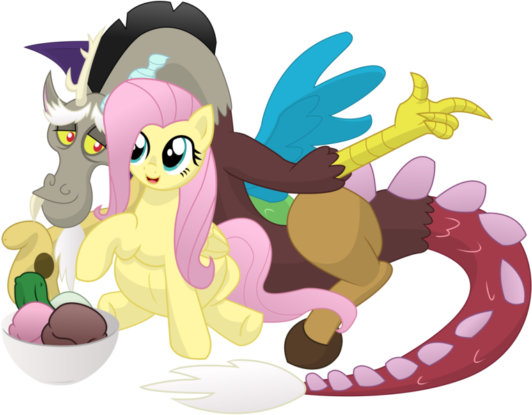 Xniclord789x, Discord, Discoshy, Female, Fluttershy, - Fluttershy And Discord Pregnant (789x600)