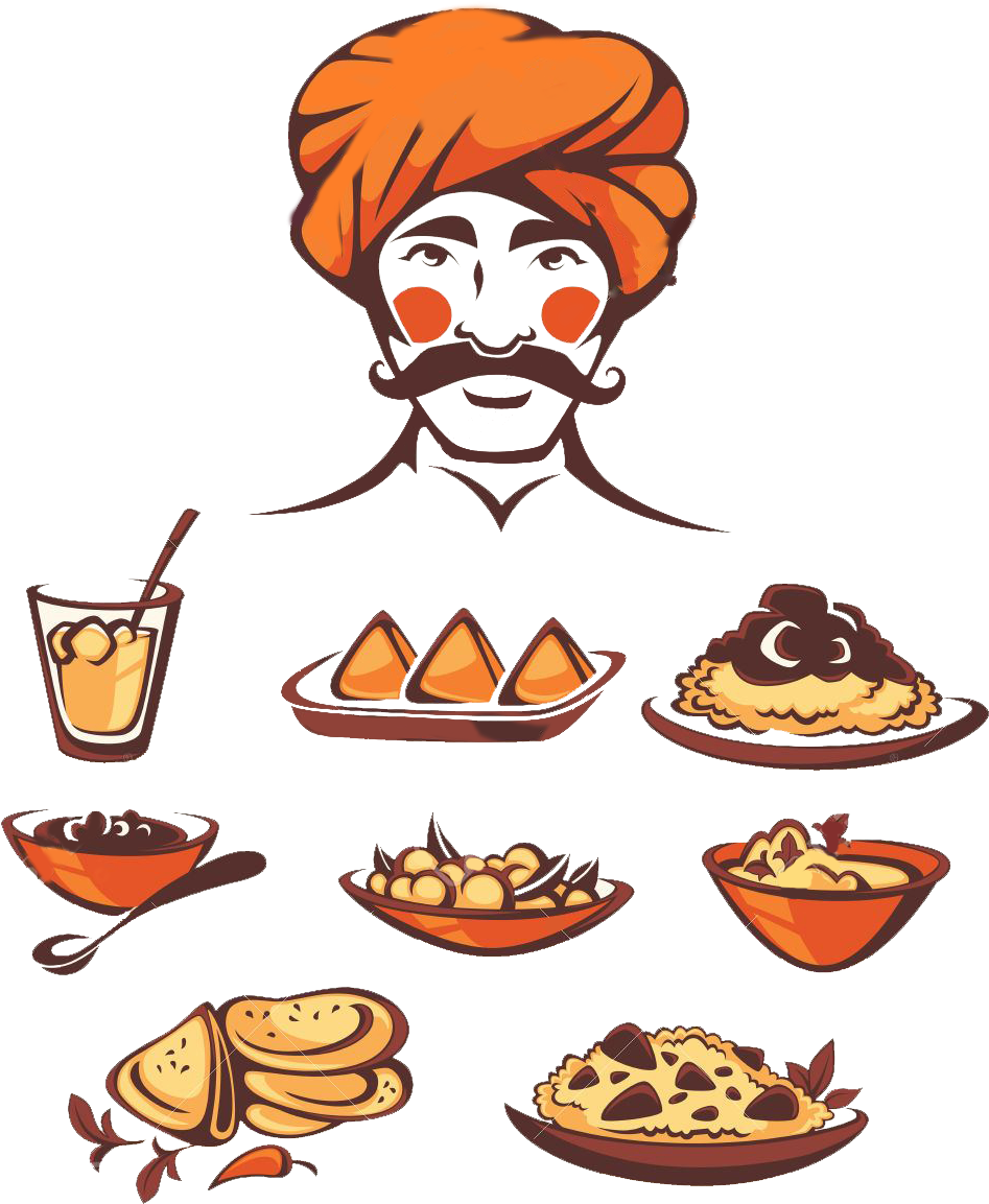 Theme Events - Indian Street Food Vector (993x1300)