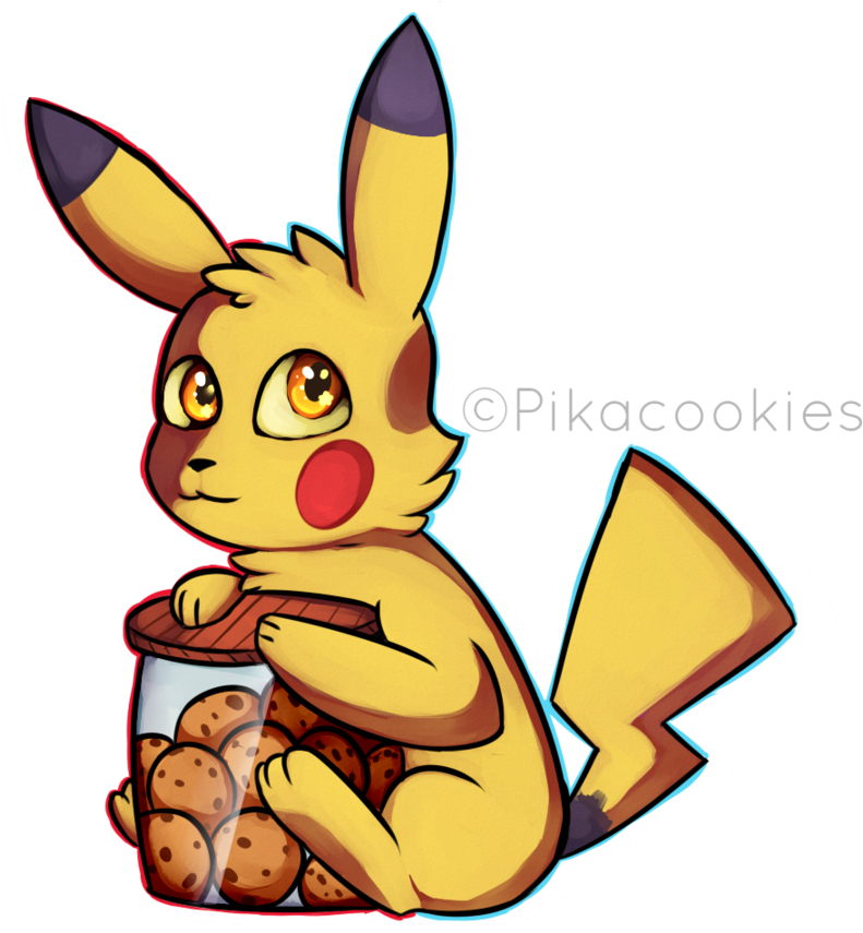 Pika With Cookies By Pikacookieschu - Cartoon (887x900)