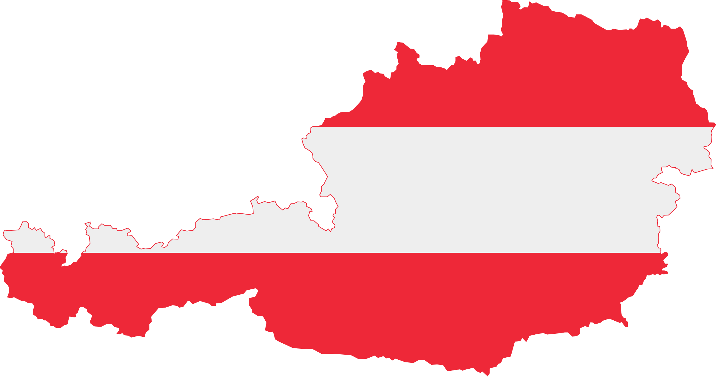 Big Image - Österreich Karte Rot Weiß Rot (2400x1265)