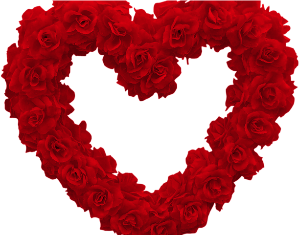 Rose Heart Cliparts - Heart Flower Transparent Background (640x480)