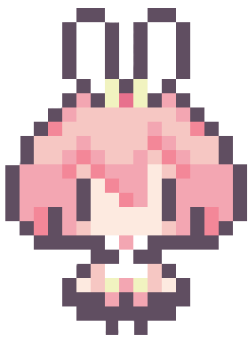 Kawaii Cute Chibi Pink Hair Crown Tiny Short Digital - Cute Ghost Pixel Art (384x384)