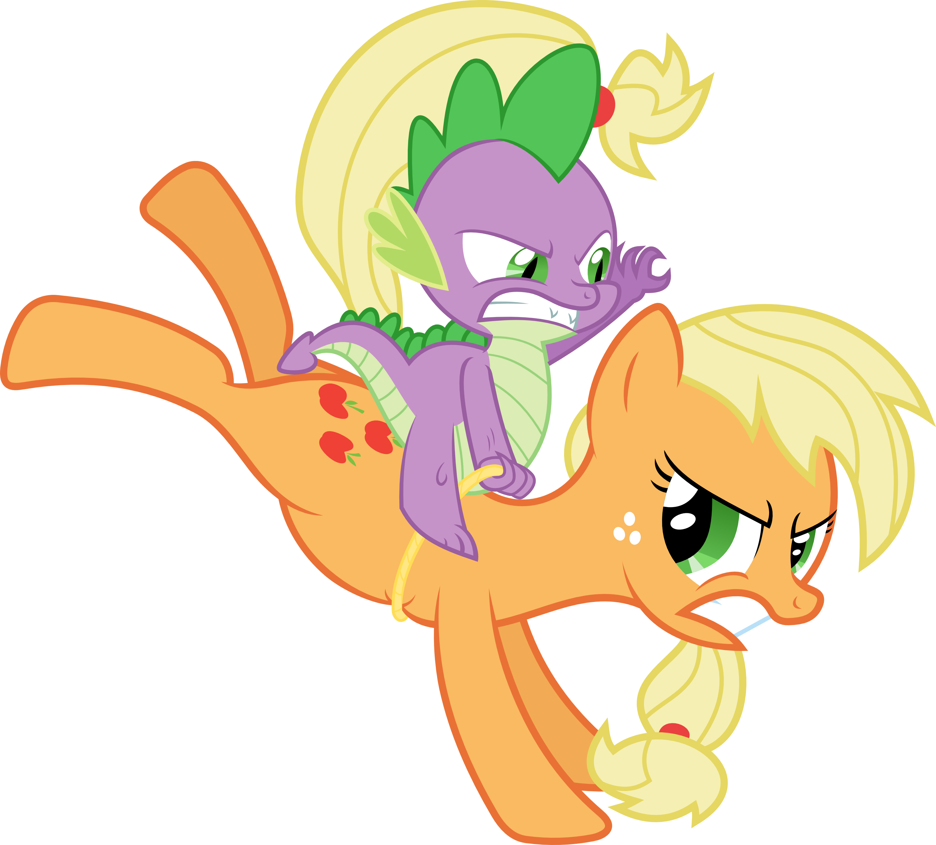 Applejack, Applespike, Artist - Cartoon (3000x2708)