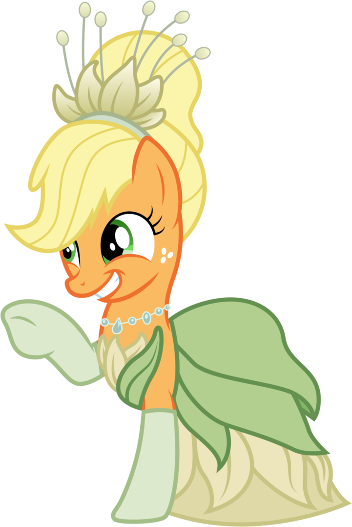 Applejack As Tiana By Silvermapwolf-da4h - Mlp Applejack As Tiana (725x1102)