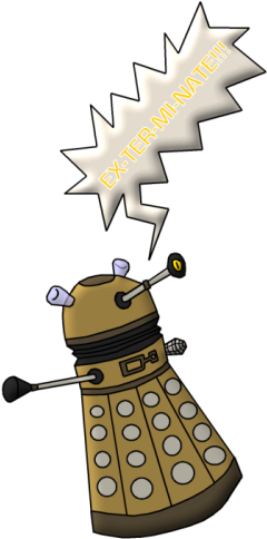 Cartoon Dalek The Pythia, However, - Cartoon (250x493)