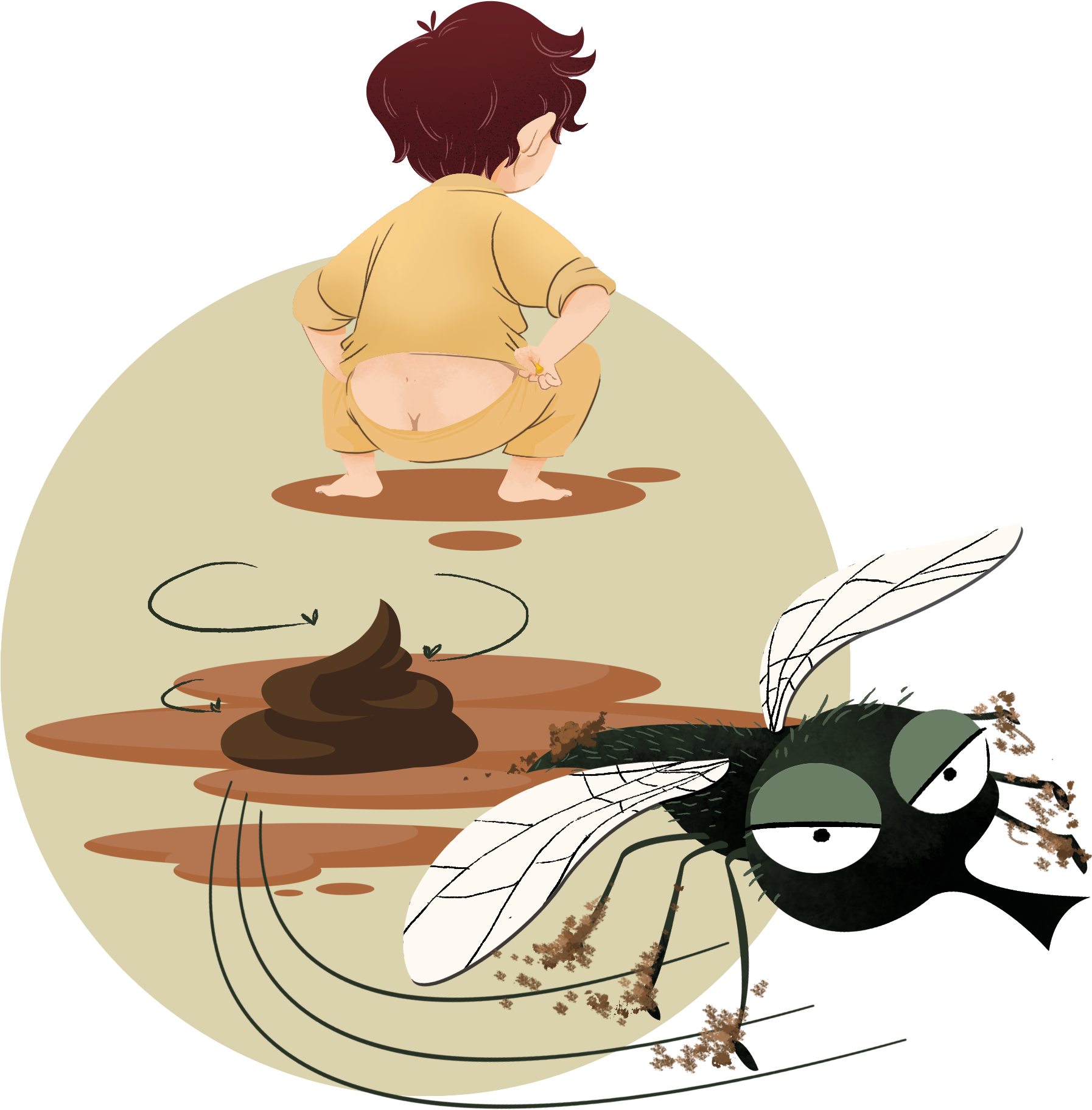 M1 Cut Top - Open Defecation Clipart (2250x2066)