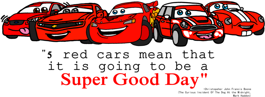 5 Red Cars By Rexidoodle - Curious Incident Of The Dog (900x442)
