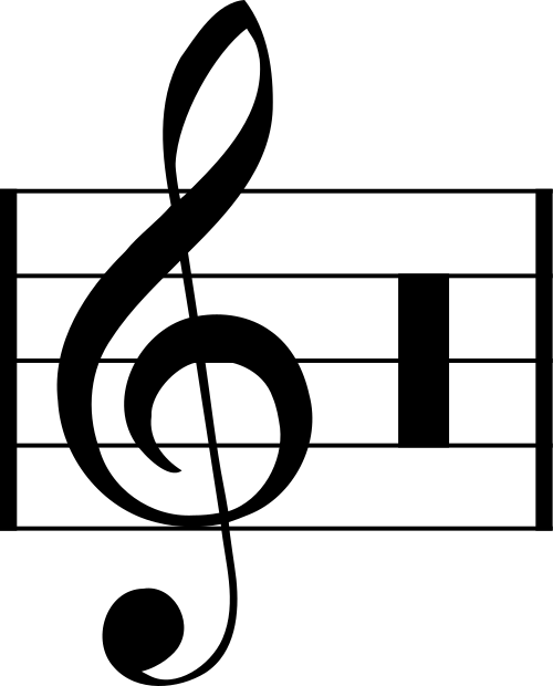 Sheet Music With A Treble Clef And A Long Rest - Note De Musique Clé De Sol (500x620)