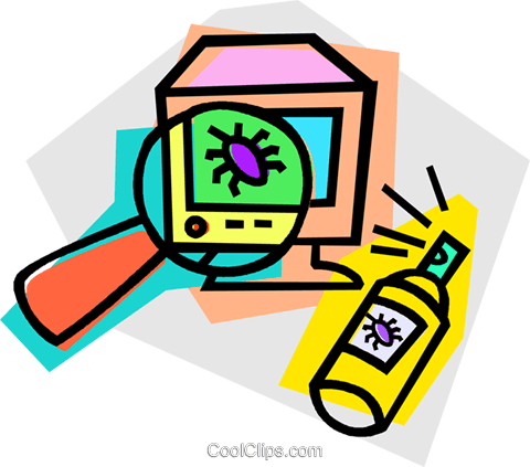 Virus, Computer Bug Royalty Free Vector Clip Art Illustration - Computer (480x423)