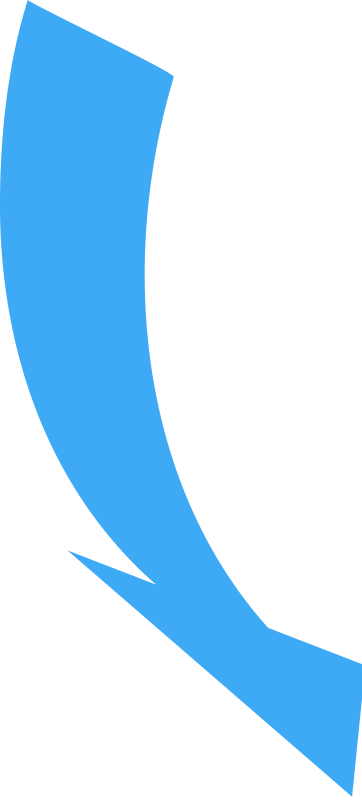 Curved, Narrow Directional Arrow Pointing To The Lower - Telephone Icons Blue Color (362x800)