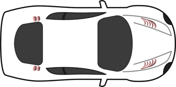 Car Clipart Top View - Car Top View Clipart (600x297)