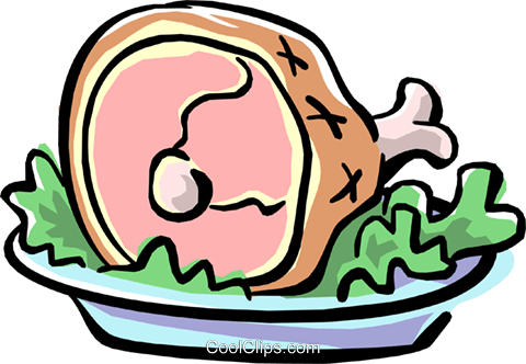 Cooked Ham Royalty Free Vector Clip Art Illustration - Ham Clip Art (480x332)
