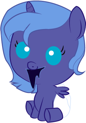 Convoykaiser, Baby, Baby Pony, Diaper, Filly, Foal, - Baby Princess Luna Png (376x458)