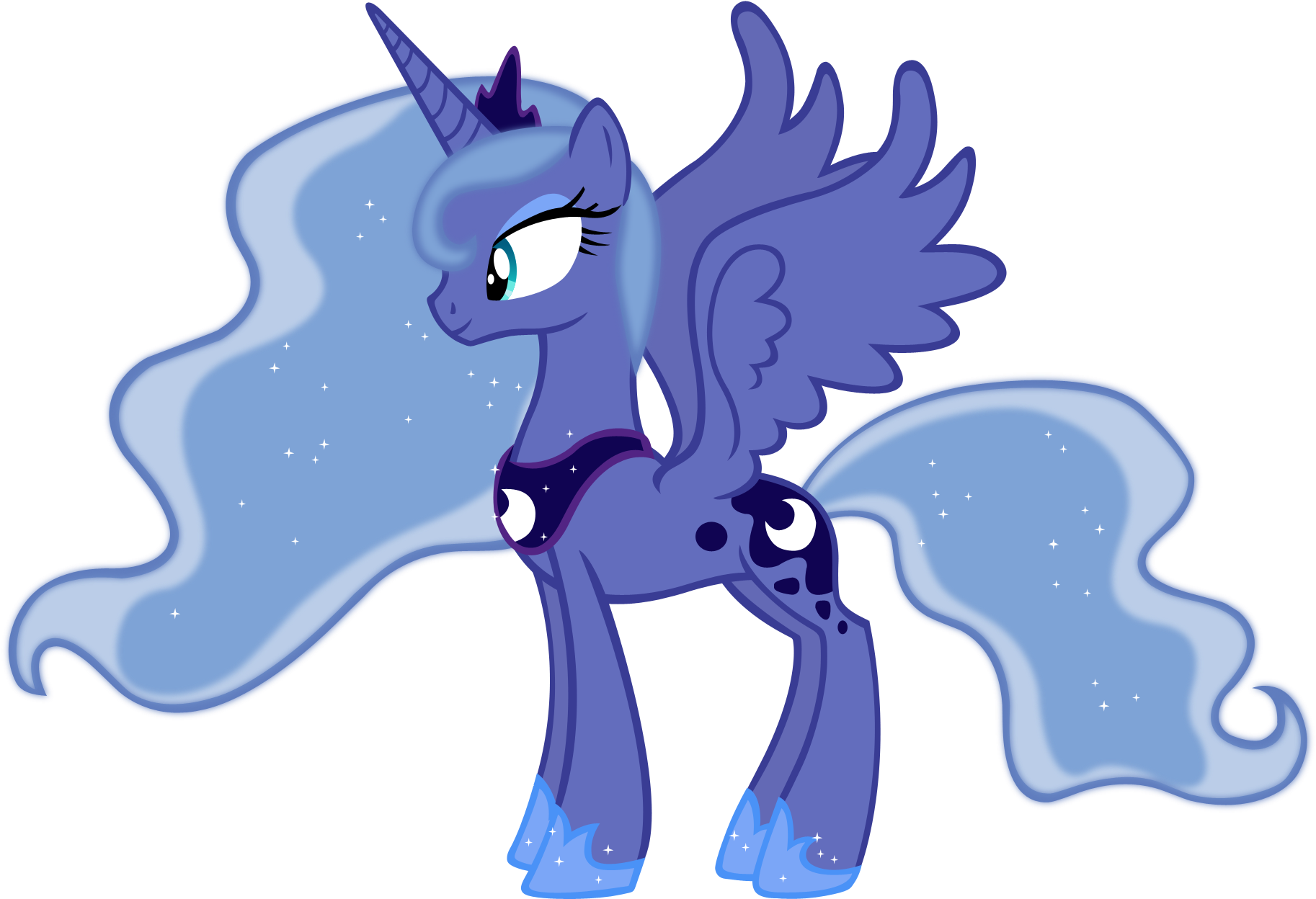 Princess Luna Season 1 Colors Vector By Durpy - Little Pony Friendship Is Magic (1858x1299)
