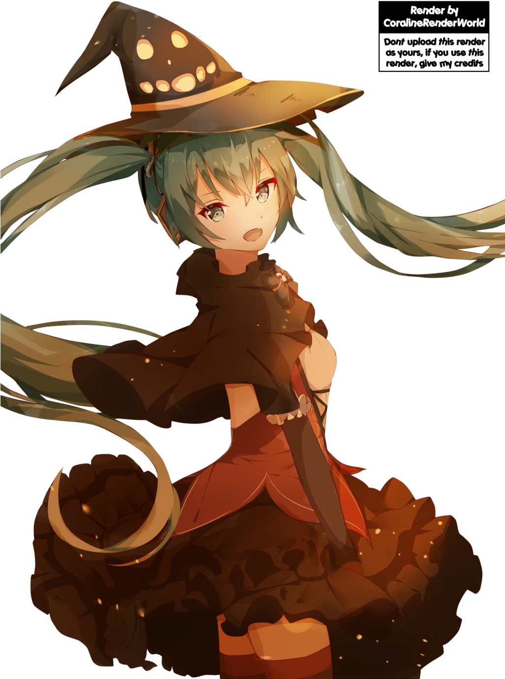 Hatsune Miku Halloween [render - Halloween Anime Renders (1024x1448)
