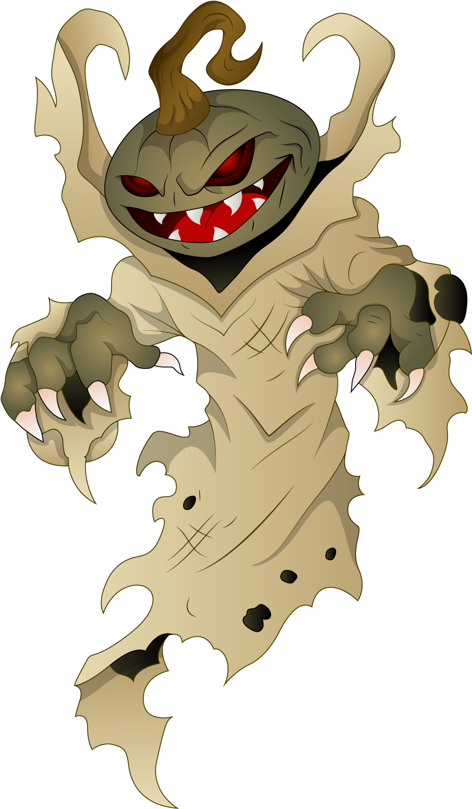 Halloween Pumpkin Monster Clipart - Halloween Monsters Png (1054x1748)