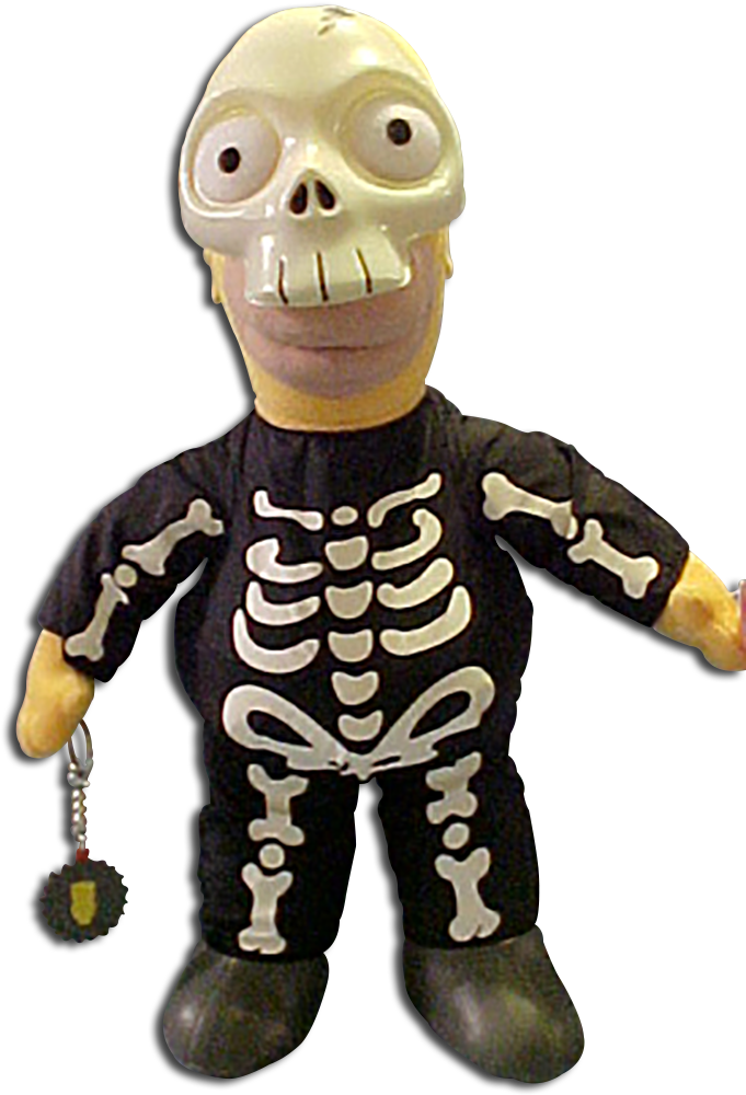 Halloween Plush Cartoon Characters - Simpsons Skeleton Homer Plush (681x1000)