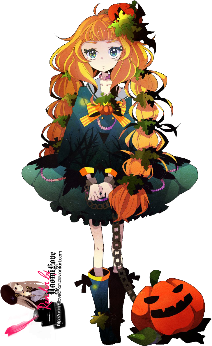 Render Halloween 1 By Naomilovechan Render Halloween - Halloween Anime Girl Png (773x1195)