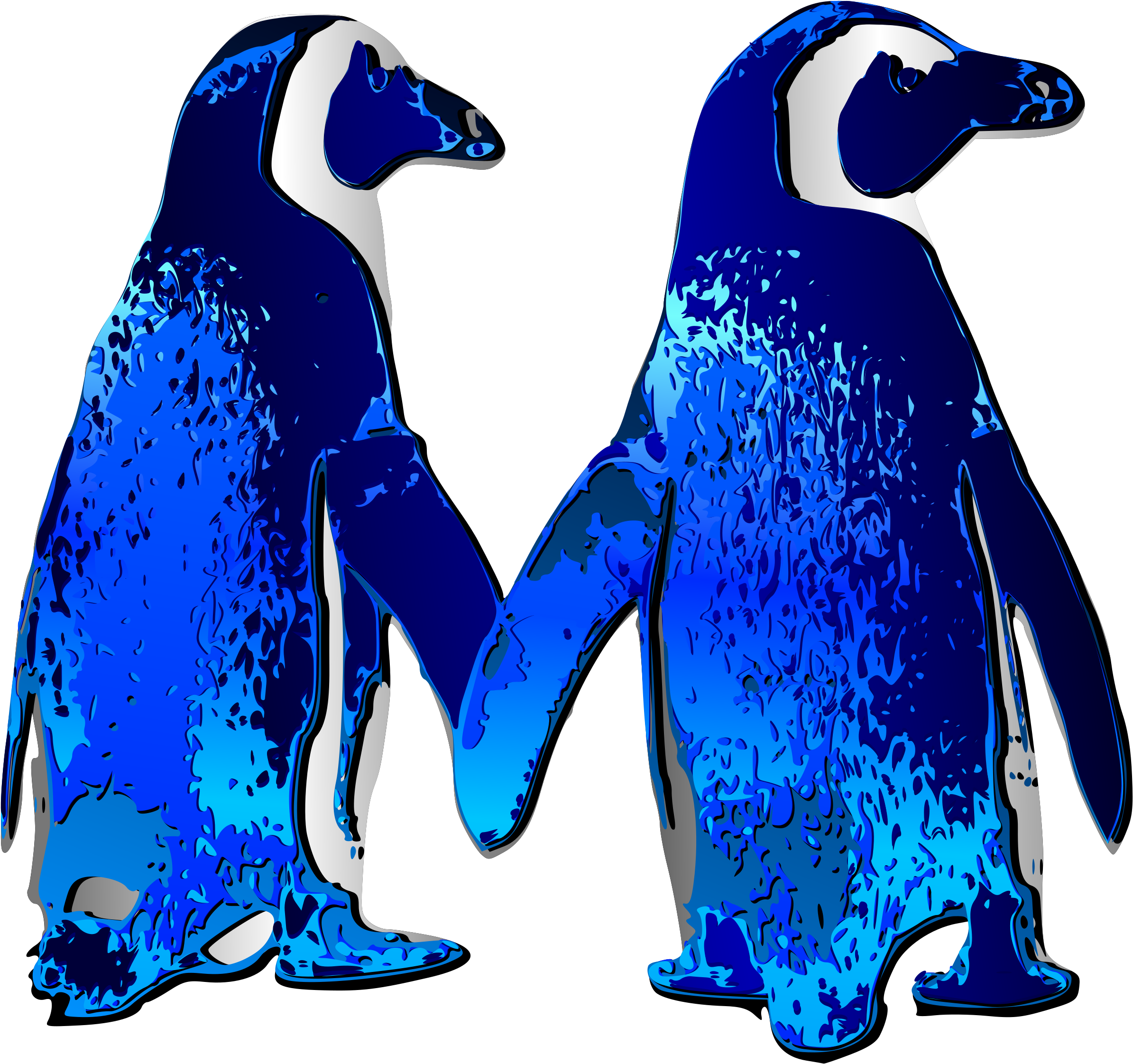 Big Image - Love Penguins Throw Blanket (2400x2254)