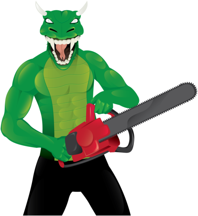Lizard Man With Chainsaw By Disillusioneddesigns - Man With Chainsaw Transparent (774x1032)