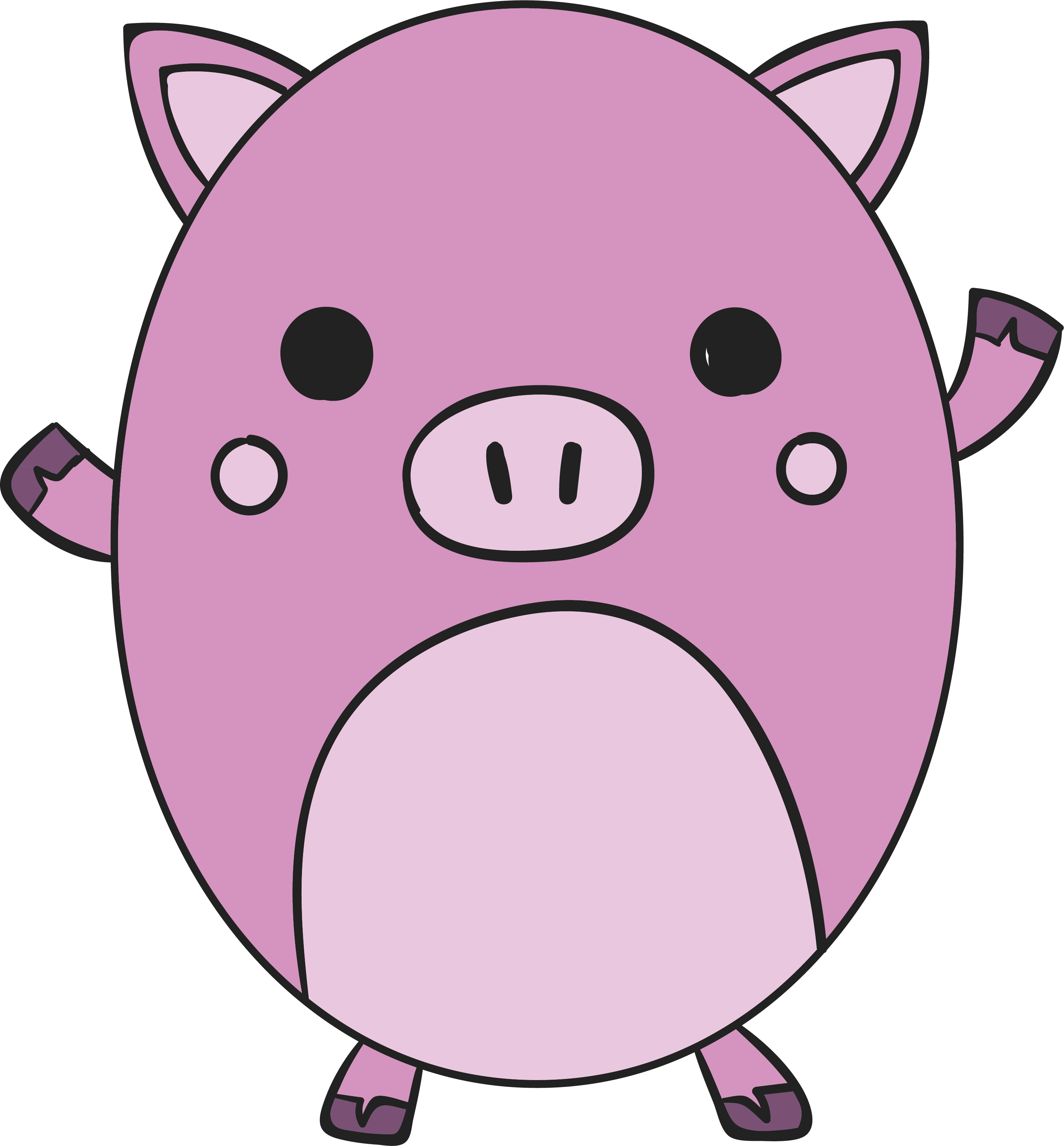 Domestic Pig Pink Computer File - Pink (2921x3146)