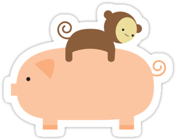 Omg It's Sooo Freakin Cute Baby Monkey Riding On A - Baby Monkey Greeting Card (375x360)
