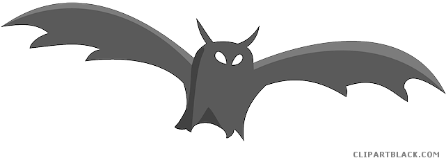 Black And White Bats Animal Free Black White Clipart - Cartoon Bat (640x272)