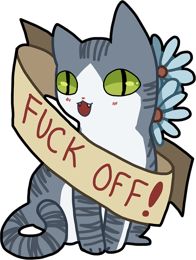 Fuck Off - Cute Cat Fuck Off (641x851)