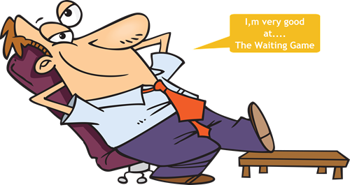 The Waiting Game Cartoon - Relax Clipart (500x265)