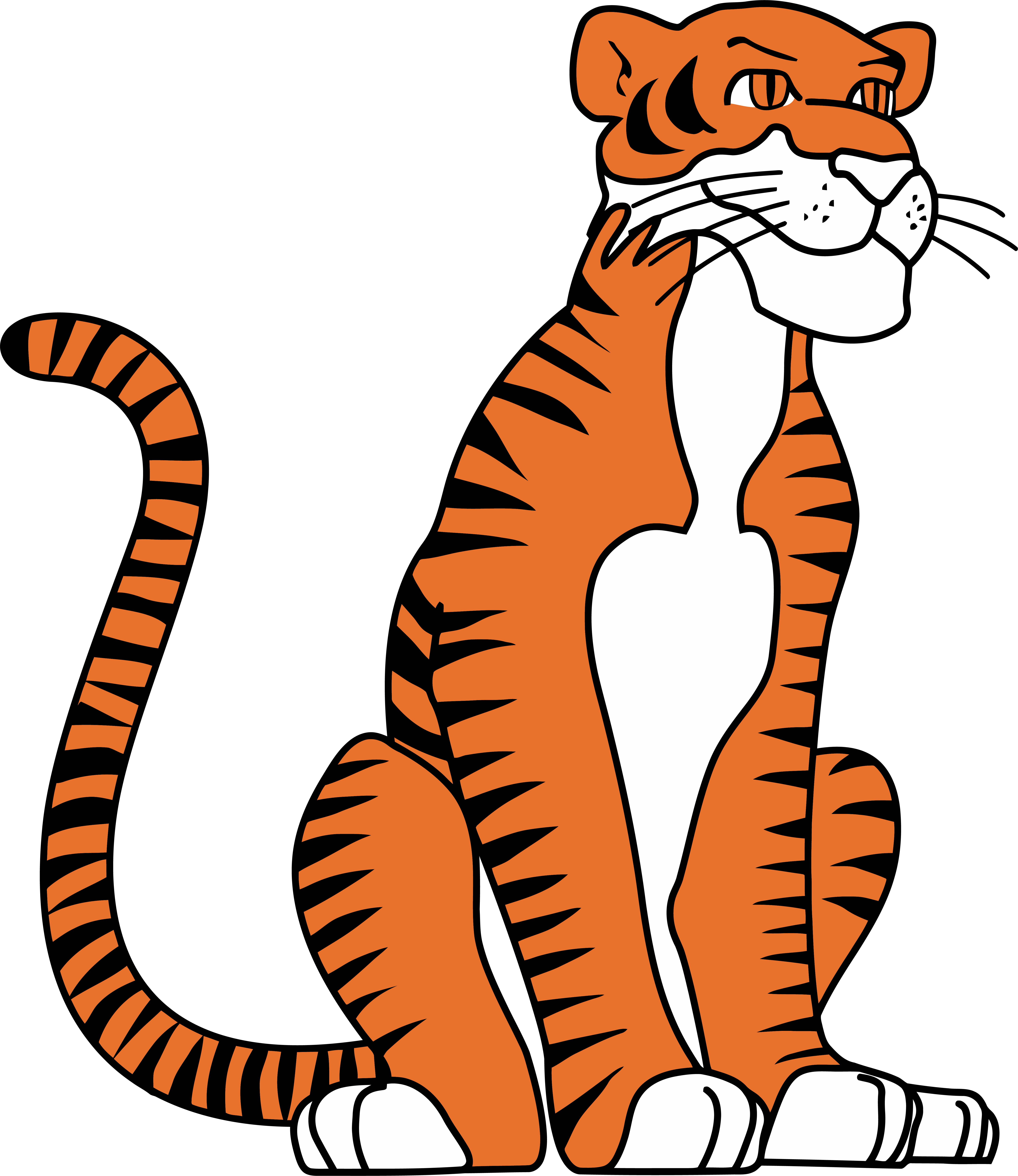 Tigger Waiting Clipart Png Image Download - Tiger In Cartoon (5940x6863)