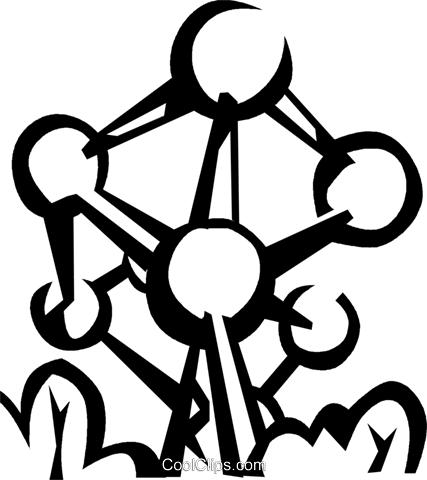 Atomium, Brussels Royalty Free Vector Clip Art Illustration - Atomium Vector (427x480)